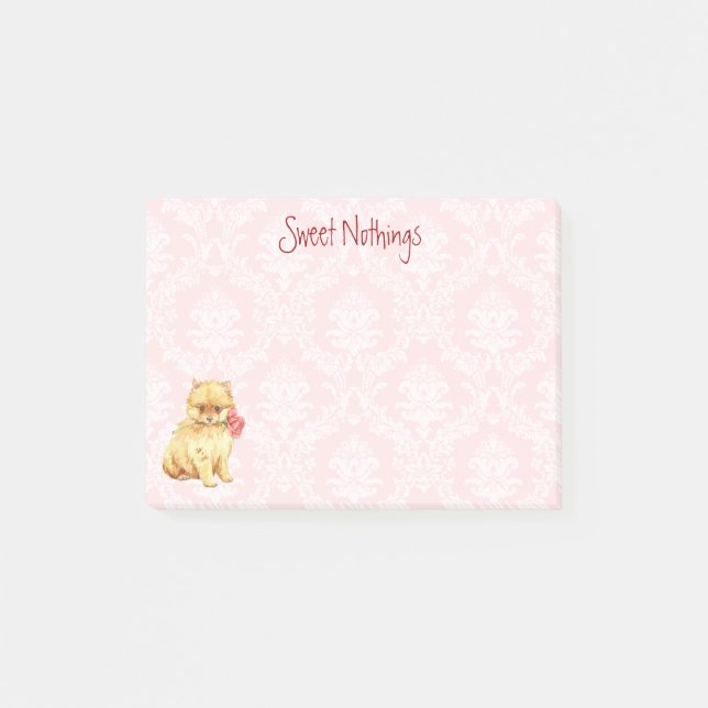 Post-it® Valentine Pomeranian rose (Devant)