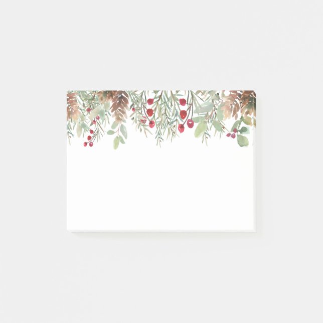 Post-it® Végétation d'hiver Pine Noël Vacances Post-it Non (Devant)