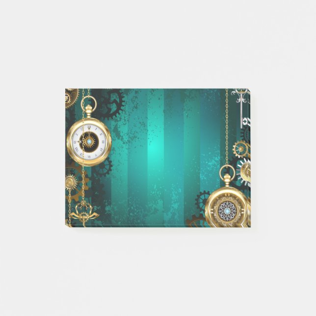 Post-it® Veille bijoux Steampunk sur un Arrière - plan vert (Devant)