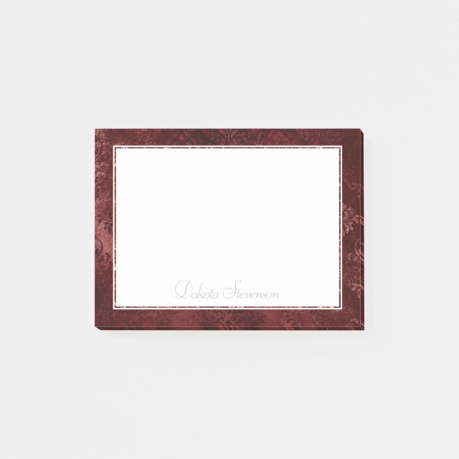 Post-it® Velvety Damask | Baroque Crimson Red Grunge (Devant)