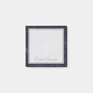 Post-it® Velvety Indigo Damask   Grunge Baroque de minuit