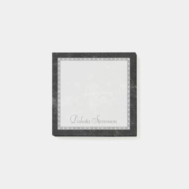 Post-it® Velvety Onyx Damask | Black Vampy Grunge personnal (Devant)