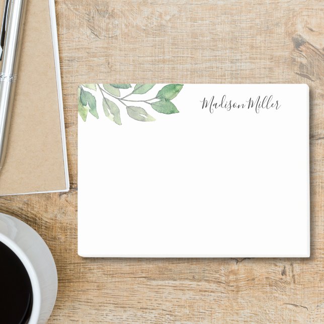 Post-it® Verdure aquarelle personnalisée (Créateur téléchargé)