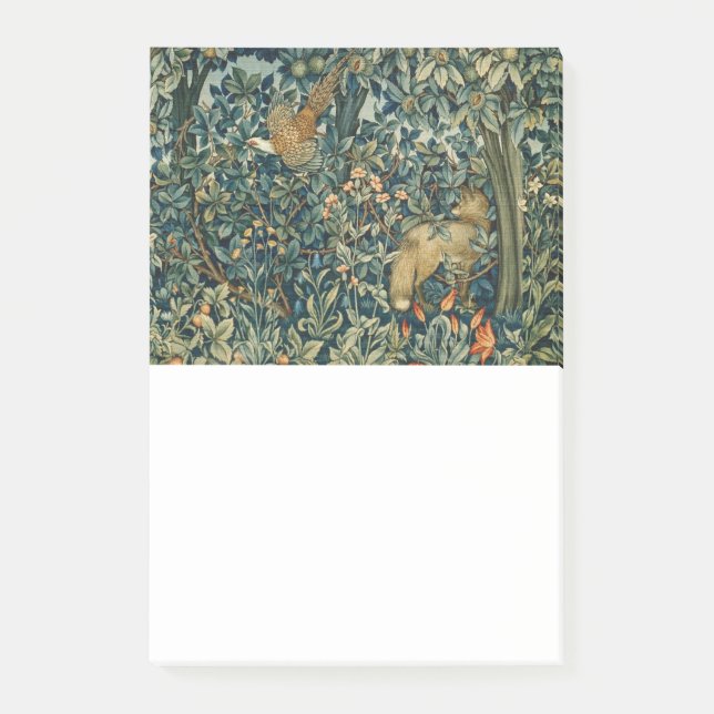 Post-it® VERDURE, FOREST ANIMALS Fox, faisan,Flore verte (Devant)