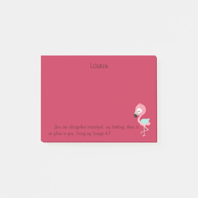 Post-it® Verset de la Bible Flamant rose rose (Devant)