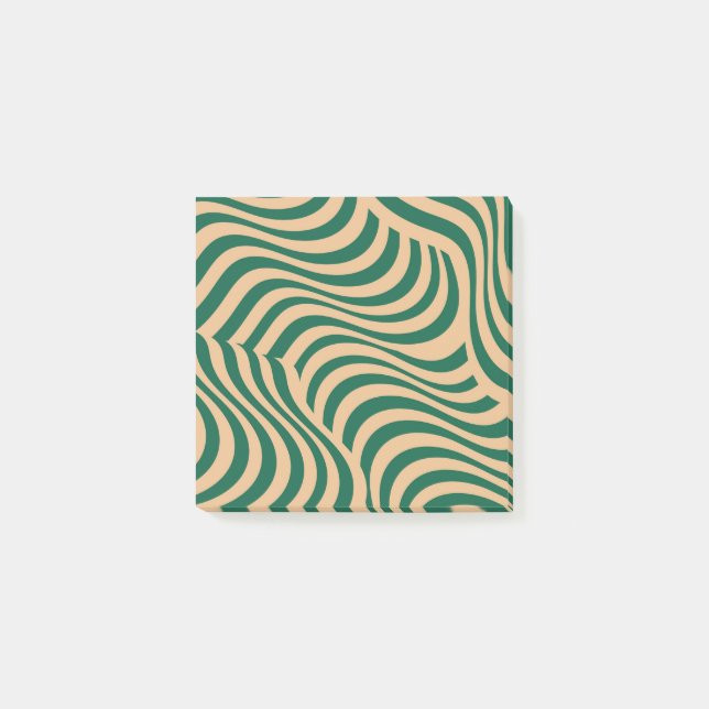 Post-it® Vert Beige Zèbre Waveux Stripe Printemps moderne É (Devant)