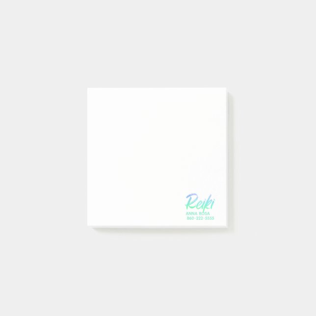 Post-it® Vert bleu iridescent et turquoise Reiki de *~* (Devant)