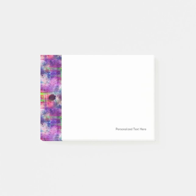 Post-it® Vert de conception, aquarelle pourpre de texture (Devant)