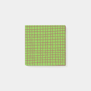 Post-it® Vert et Brown chèque Motif élégant