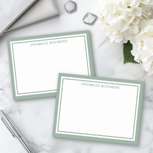Post-it® Vert sauge minimaliste monogramme