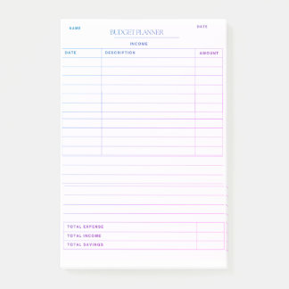 Post-it® Vibrant carnet de notes de suivi budgétaire