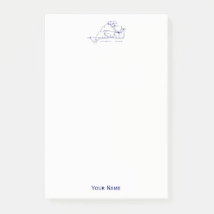 Post-it® Vignoble de Martha Carte Vintage no 1 Marine Blue