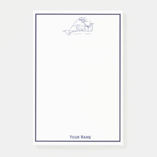 Post-it® Vignoble de Martha Carte Vintage no 1 Marine Blue