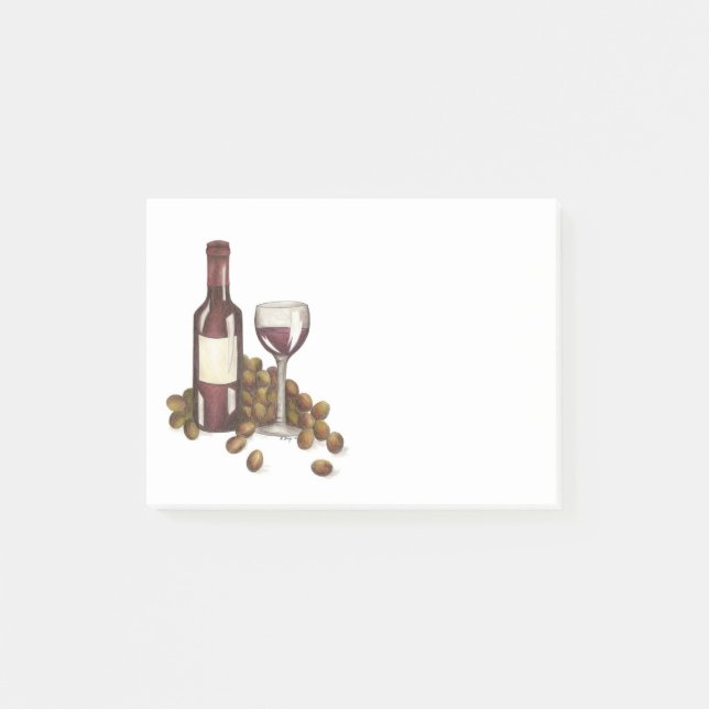Post-it® Vin rouge Verre Louveur Bottle Raisins Merlot Cabe (Devant)