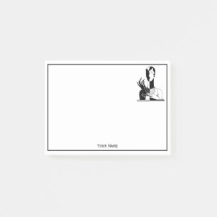 Post-it® Vintage Dame Art Déco Avec Des Perles Transp Black