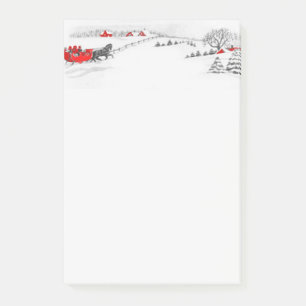 Post-it® Vintage Horloge Sleigh Ride Noël Liste de Noël
