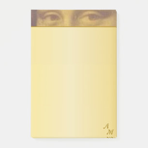 Post-it® Vintage Mona Lisa Eyes & Monogramme sur Golden