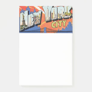 Post-it® Vintage New York City Skyline Silhouette et nom