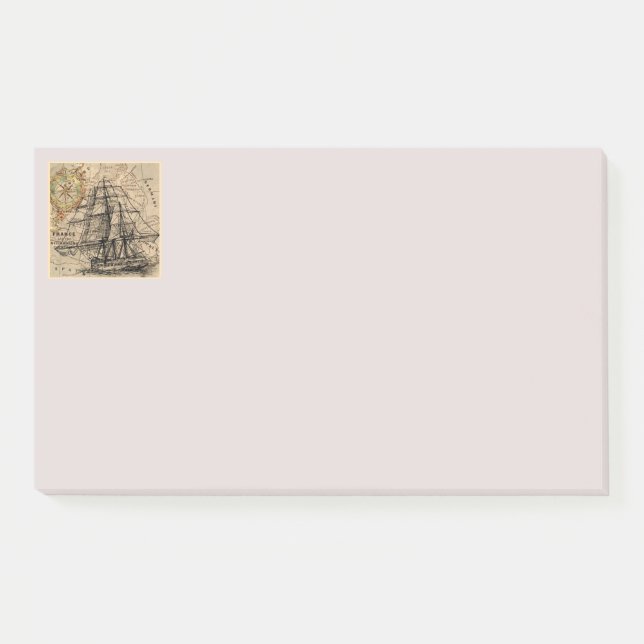 Post-it® Vintage Ship And Map (Devant)