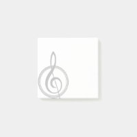 Vintage Treble Clef Greyscale Notes
