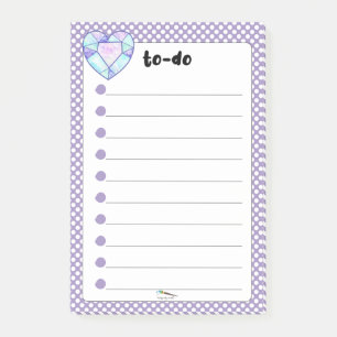 Post-it® Violet Polka Dot Heart Diamond TO DO