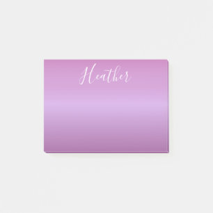 Post-it® Violet violet et script blanc personnalisé