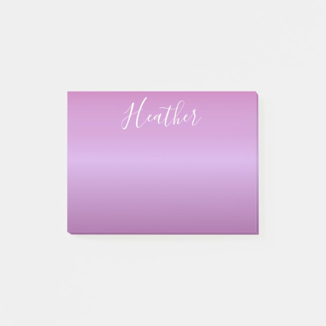 Post-it® Violet violet et script blanc personnalisé (Devant)