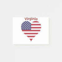 Virginia American Flag Heart