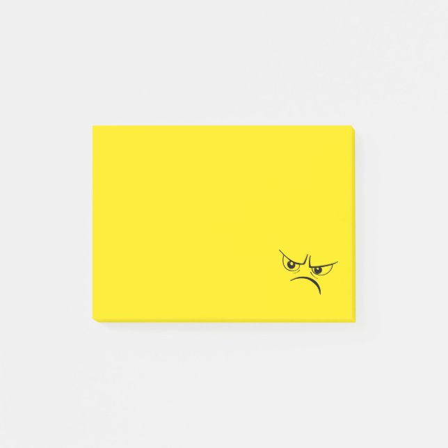 Post-it® Visage jaune fâché (Devant)