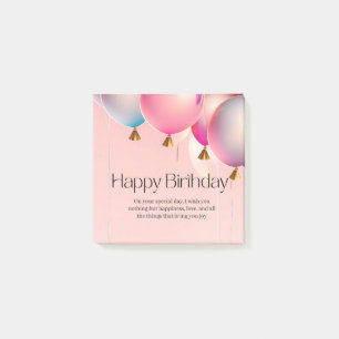 Post-it® Vœux d'anniversaire rose