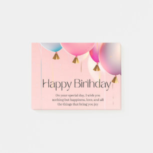 Post-it® Vœux d'anniversaire rose
