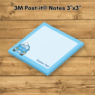 Post-it® Voiture bleue avec des bulles