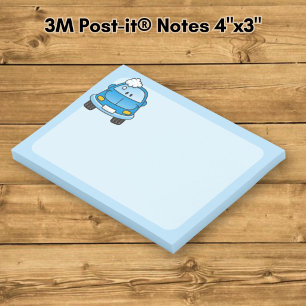 Post-it® Voiture bleue avec des bulles