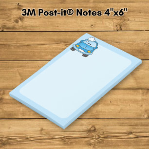 Post-it® Voiture bleue avec des bulles
