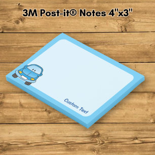 Post-it® Voiture de dessin animé bleue