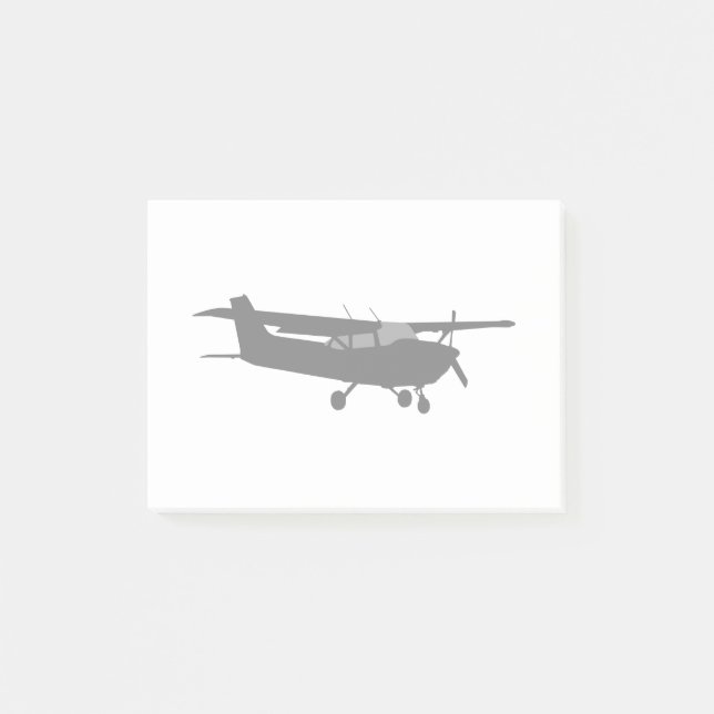 Post-it® Vol noir classique de silhouette de Cessna (Devant)