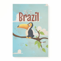 Vol vintage vers le Brésil Toucan Travel Poster