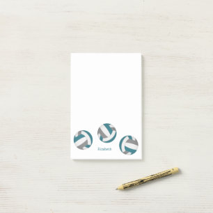 Post-it® Volley-ball gris turquoise nom de l'athlète ou de 