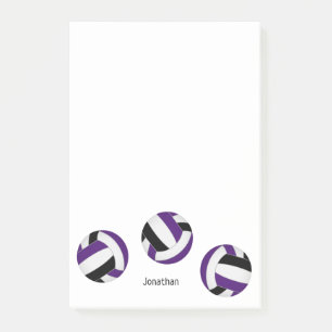 Post-it® volleyball noir violet simple avec nom de l'athlèt