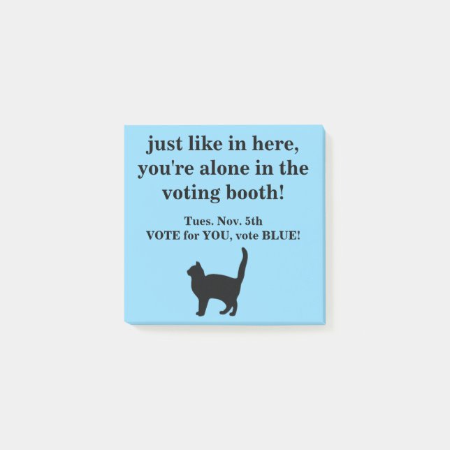 Post-it® Votez Blue Cat 2 Post-It Notes (Devant)