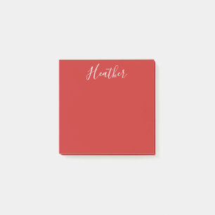 Post-it® Votre écriture blanche personnalisée sur fond roug