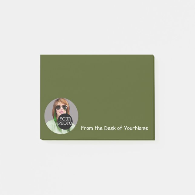 Post-it® Votre Message Photo Personnaliser Cet Olive Facile (Devant)