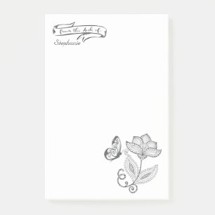Post-it® VOTRE NOM à partir du Bureau de la Fleur de papi