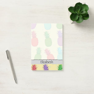 Post-it® Votre nom - Ananas et points - Rouge vert pourpre