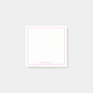 Post-it® Votre nom Entreprise Minimaliste Rose/Blanc