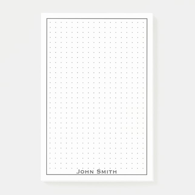Post-it® Votre nom | Grille pointillée Entreprise Gris mini (Devant)