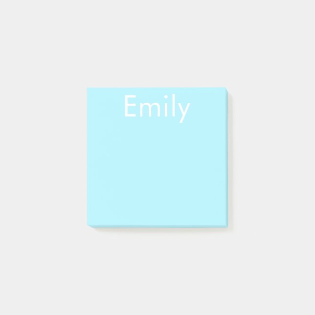 Post-it® Votre propre nom ou mot | Ciel bleu doux (Devant)