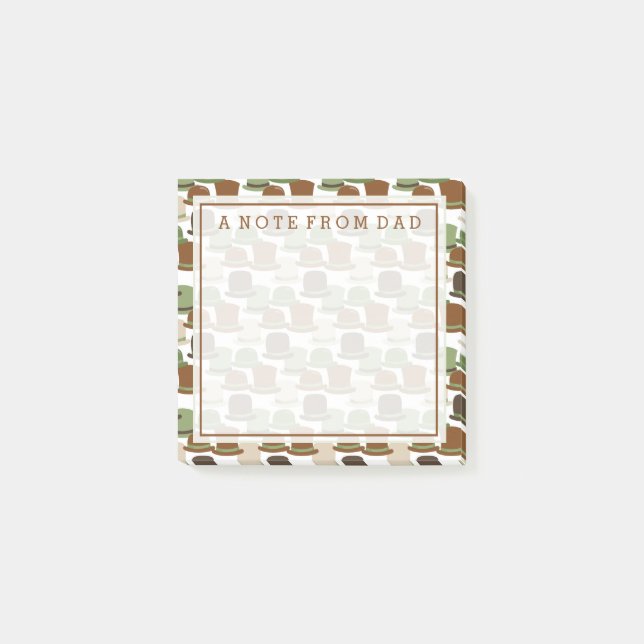 Post-it® Votre texte | Casquettes de Khaki Bowler (Devant)