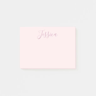 Post-it® Votre texte Élégant Script & Soft Blush Rose