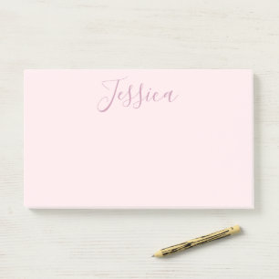 Post-it® Votre texte Élégant Script & Soft Blush Rose